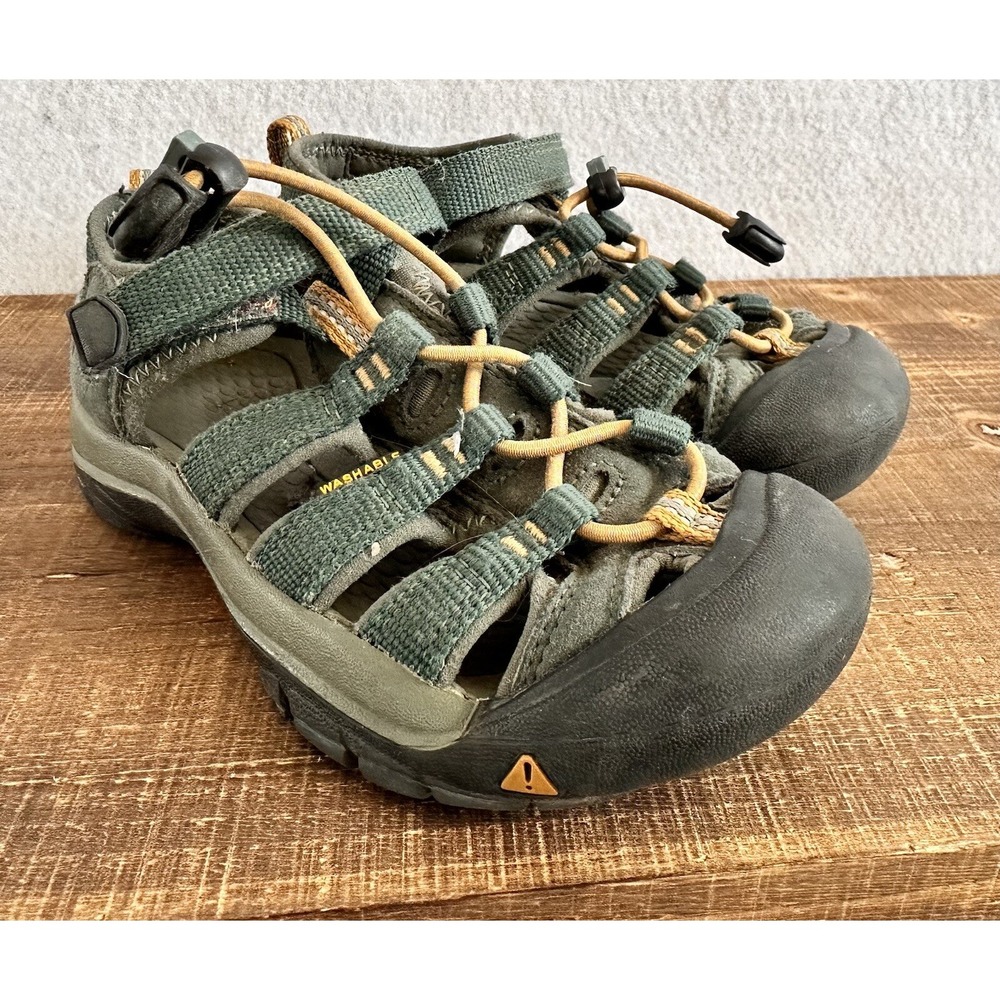 KEEN Waterproof Hiking Sandals Shoes Kids 12 Green Water Outdoor
